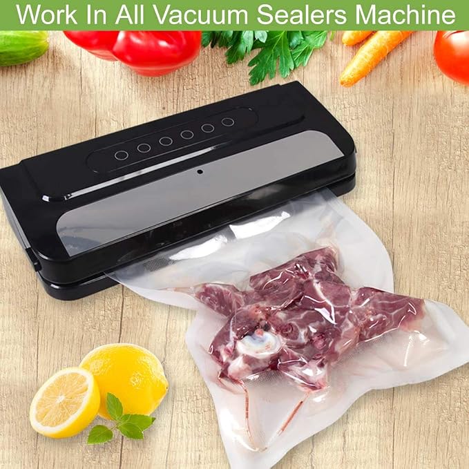 MakMeFre 100 Gallon Size 11x16Inch Vacuum Freezer Sealer Bags for Food, BPA Free, Heavy Duty Commercial Grade, Sous Vide Vaccume Safe,Vaccume Seal Pre-Cut Bag