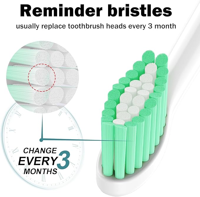 Toothbrush Heads for Philips Sonicare Replacement Brush Heads Medium Soft Dupont Bristles Electric Toothbrush Replacement Heads Fit E-Series Essence Xtreme Elite Advance and CleanCare, 6 Pack