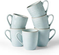 famiware Jupiter Coffee Mugs Set of 6, 13oz Coffee Mug, Microwave and Dishwasher Safe, Coffee Cups with Handle for Coffee, Tea, Cocoa, Milk, Light Blue