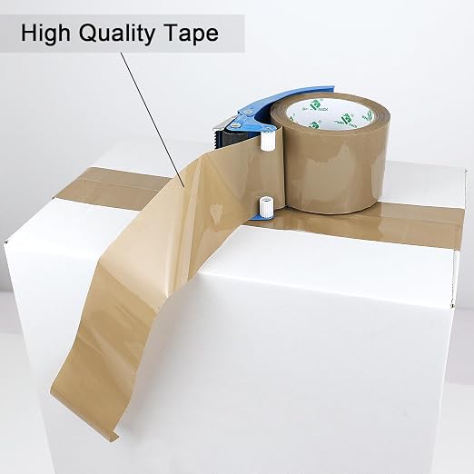 BOMEI PACK Brown Packing Tape 3 inch, 24 Refills Rolls Bulk Wide Packaging Tape for Moving, Shipping and Storage, 2.4 Mil x 60 Yards