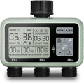 Watering Timer 3 Zone, Sprinkler Timer, Programmable Garden Outdoor Hose Faucet Timer with Rain Delay, Auto & Manual Watering System,Water Hose Irrigation Timers 3 Outlet for Garden Lawn