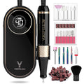 YOKE FELLOW Electric Nail File - Nail Drill Machine for Acrylic Nail Kit with Nail Dust Brush for Dip Powder Manicure Pedicure 40000RPM Rechargeable Nail Drill Gift Set for Women
