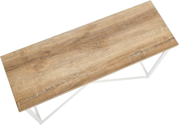 Household Essentials Coastal Oak & Iron Artisan Console Table