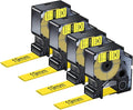 NineLeaf 4 Pack Compatible Labels Tape Replacement for Dymo 18058 3/4 inch Black on Yellow Heat Shrink Tube Labels 19mm x 1.5m for Wires and Cables Use in Rhino 4200 5200 5000 6000 3M Label Maker