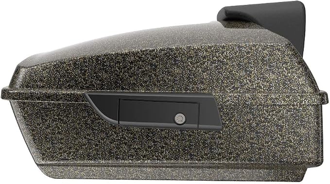 Advanblack Road Glide Tour Trunk Pack Hard Candy Black Gold Flake Chopped Tour Trunk Pack Backrest Pad for '97-'25 Harley Touring Road King Street Glide Electra Glide CVO models