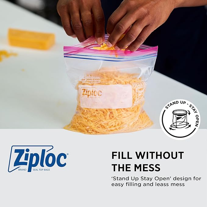SC Johnson Professional Ziploc Brand Food Storage 2 Gallon Bags, Food Storage Ziploc Brand Bags, Commercial Pack, 100 Count Box, for Professional Use Only