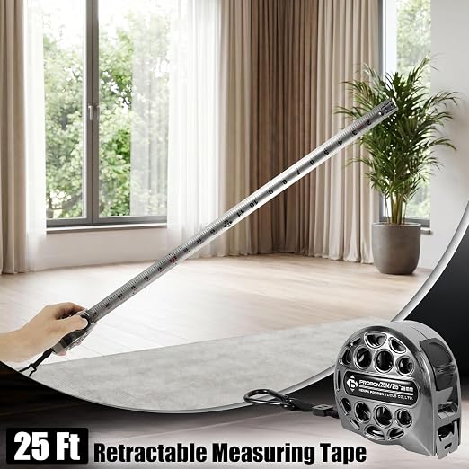 Tape Measure 25Ft/7.5M, Stainless Steel Measuring Tape Double Side Scale with Metric & Fractions,Waterproof Retractable Measurement Tape for Construction Household Woodworking (1)
