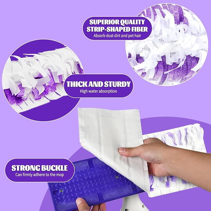 60 Pack Disposable Pads Compatible with Swiffer Power Mop Pads Replacement for Swiffer Power Mop Refills, Multi-Surface &Wood Floor Cleaning