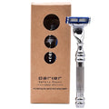 Parker 43M Mach3 Compatible Razor, Chrome All-Metal Brass Frame | All-Metal Chrome Razor With Brass Frame And Textured Grip; Accepts Gillette Mach3 Refills And Includes One Cartridge
