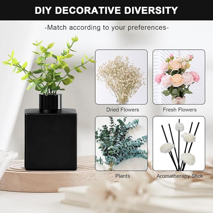 Modern Kitchen Soap Dispenser Set with Wood Tray, Black Glass Soap Dispenser with Pump, Decorative Hand and Dish Soap Dispenser Set, Soap and Lotion Dispenser Upgrade for Kitchen and Bathroom Decor