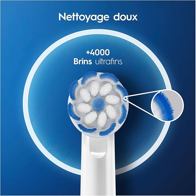Oral-B Sensitive Clean Replacement Brush Heads x 8 Original Refill for Electric Toothbrush, White, 200 gram