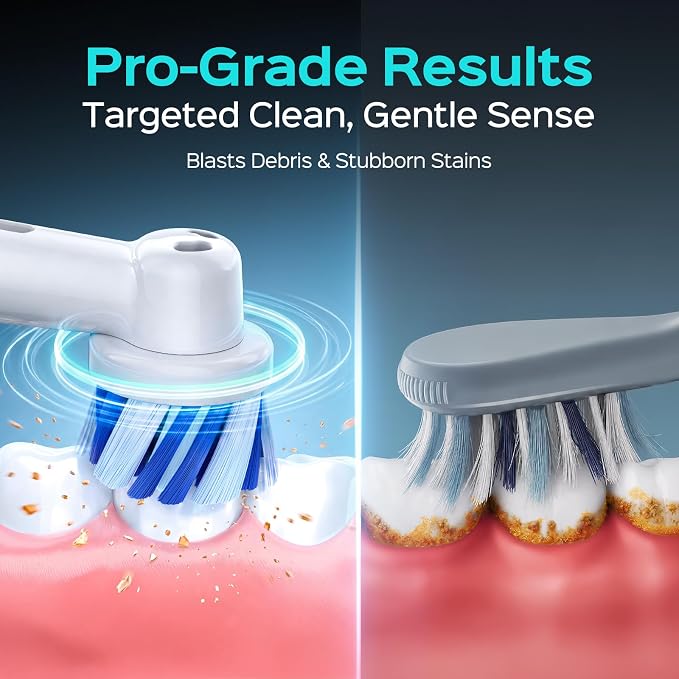COSLUS C60 Rechargeable Rotating Electric Toothbrush for Adults Deep Clean | Portable Spinning Tooth brush with Travel Case, Cordless Charging & Long Battery Life, Smart Pressure Sensor, Family, Pink