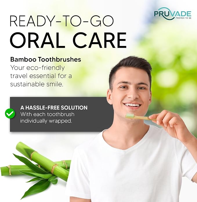 12 Pack Disposable Bamboo Toothbrushes with Toothpaste | Prepasted Toothbrushes Individually Wrapped - Single Use Waterless Tooth Brush with Soft Bristles for Hotel, Camping, Travel