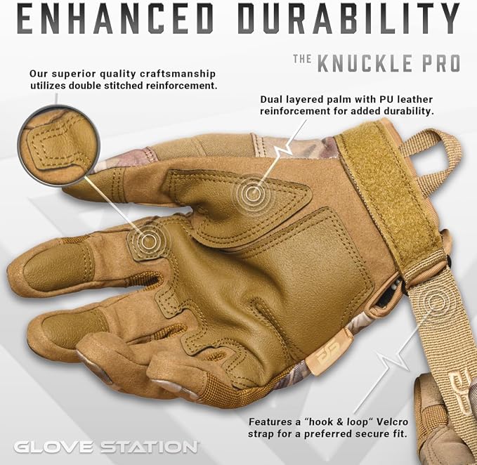 Glove Station Hard Knuckle Utility Gloves, Touchscreen, TACHK258, 2XL | TPR Impact Shield, Touchscreen Compatible - Motorcycle, Outdoor & Utility Use