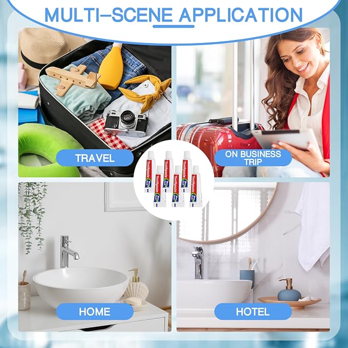 1000 Pcs Mini Toothpaste Bulk Regular Clean Mint Toothpaste for Bad Breath, Helps Freshens Breath, Whitens Teeth Travel Size 0.18oz for Home Hotel Office School Camping