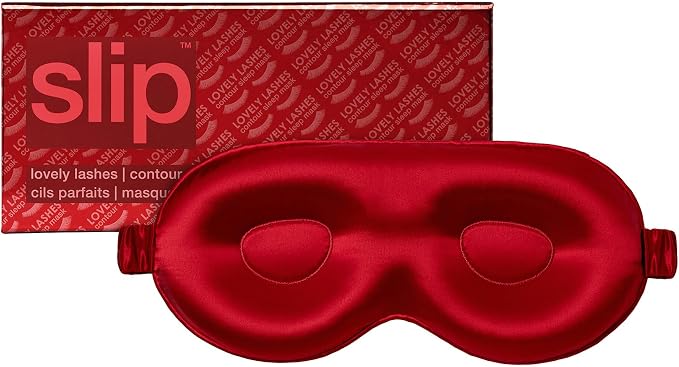 slip Pure Silk Contour Sleep Mask: Protect Your Delicate Lashes with Our Innovative, Lash-Friendly Design. Experience Uninterrupted Beauty Sleep with Slipsilk™ Comfort, 1 Contour Mask, Scarlet