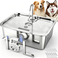 15L/4Gal Stainless Steel Dog Water Fountion Pet Fountain,6Set Filter | Ultra Quiet,Extra Large Capacity,5 Layer Filtration System,Water Level Window & LED Light,Visible Faucet-Style Spout