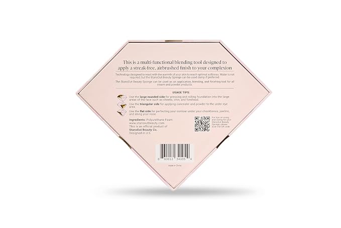 StansOut Beauty Sponge 4-Pack – Streak-Free, Airbrushed Finish | Reusable, Quick-Drying, Latex-Free | Multi-Angle Blending Sponge for Cream, Liquid & Powder | Pro Makeup Applicator