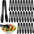 Patelai 24 Pcs 6 Inch Utility Tong Plastic Serving Tongs Bulk Scalloped Serving Utensils Charcuterie Accessories Heavy Duty Tongs for Cooking Appetizers Food Catering Dinner Party (Black)