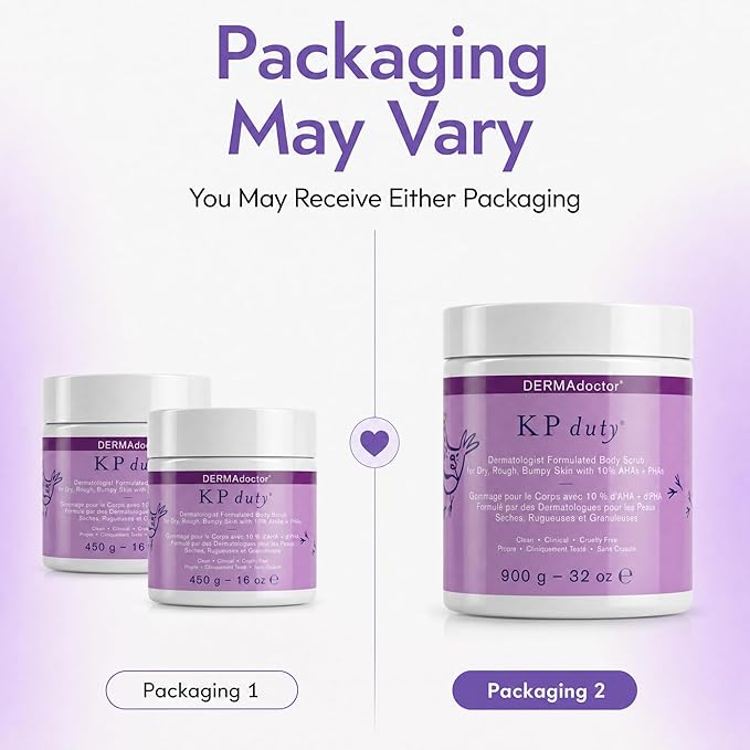 DERMAdoctor KP Bump Eraser Body Scrub with 10% AHAs + PHAs for Keratosis Pilaris, Dry, Rough, and Bumpy Skin, Dermatologist Formulated Exfoliating Body Scrub with Glycolic and Lactic acids - 32 oz