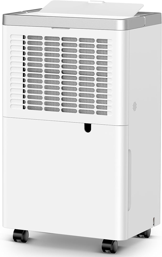34 Pints Dehumidifier for Basement with Drain Hose, 38dB Quiet for Home Bedroom Bathroom, 24HR Timer, 3-Color Indicator, Auto Defrost, Child Lock
