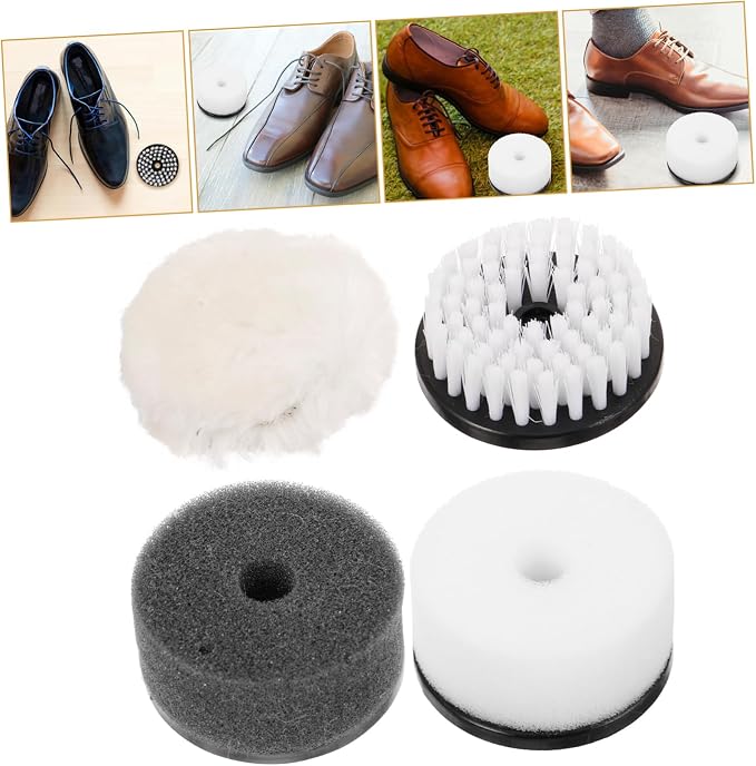 FRCOLOR 4pcs Shoe Polish Replacement Brush Shoe Brush Set Dust for Leather Cleaner