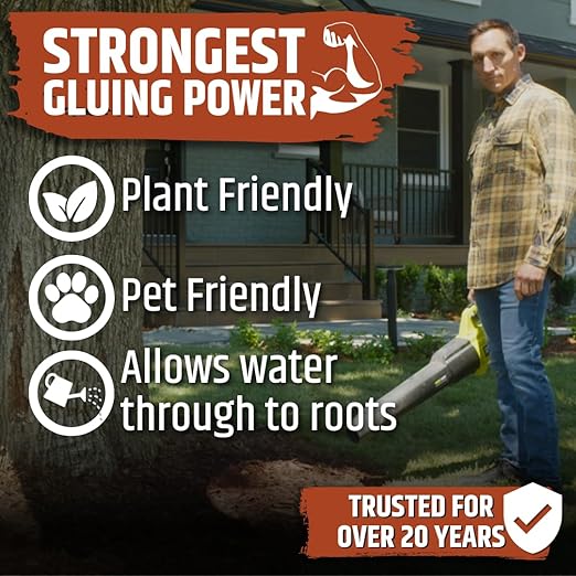 Liquid Rubber Pre-Mixed Mulch Glue for Landscaping, Gardens, Pack of 4 x 1G | Ready to Use - Bonds Pine Straw, Cypress, Pea Gravel, Stone, Bark Nuggets & Rubber Mulch - Locks in Place, Prevents Erosion