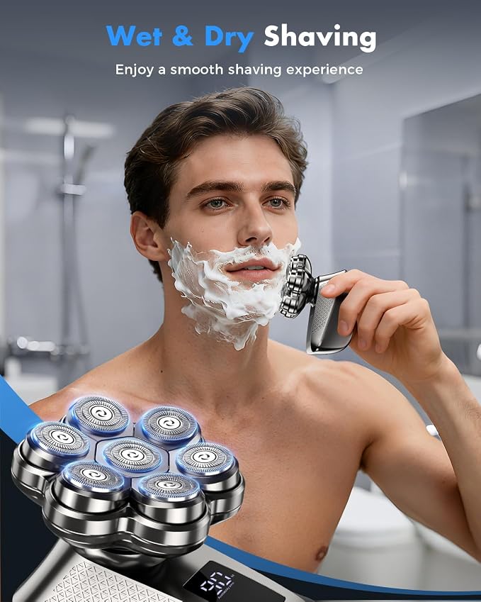Head Shavers for Bald Men, 7D Electric Razor for Men, IPX7 Waterproof Dry/Wet, Matte Gunmetal