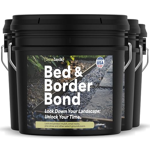 TerraLock Mulch Glue 20 Gallon, Landscape Adhesive for Mulch & Gravel | Locks down mulch, pea gravel, rock & pine straw. Easy spray & hold, weather resistant, Made in USA