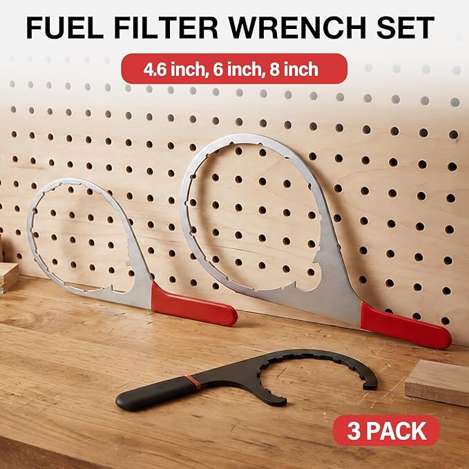 SPARKWHIZ 4.6 Inch, 6 Inch, 8 Inch Fuel Filter Wrench Compatible with 380134 382 Detroit Diesel Truck Engines, Navistar Engines Diesel DD13, DD15, DD16, Peterbilt & Cummins Diesels