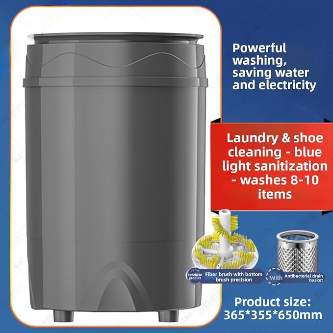 All - Wall Brush Wash & Spin Integrated Shoe Washer, Removable Brush, Shoe & Clothing Dual - Use Lazy Artifact, Automatic Shoe Cleaner Machine for Home/Dormitory (grey,60cm)