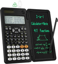 Rechargeable ROATEE 991ES MAX Scientific Calculators, CalcNote Multiview 4-Line Display with LCD Writing Tablet Notepad, Foldable Portable for Business High School College Students and Teacher(Black)
