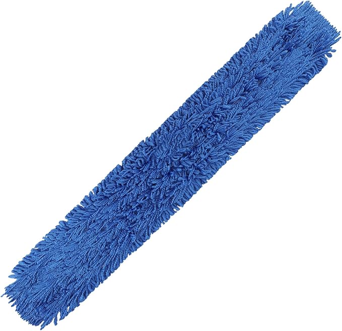 60 Inch Commercial Dust Mop Head: Replacement Medium Washable Industrial Mop Head Sweeper and Janitorial Replacement Blue