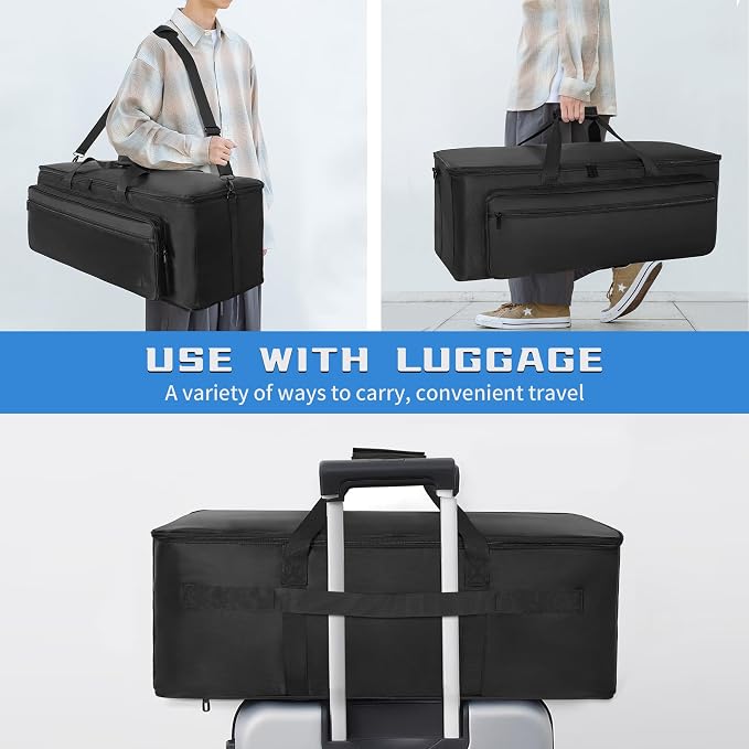 AKOZLIN Extra Large Travel Gig Band Cable File Bag With Separate Bags,DJ Cord Organizer Case for Laptop,DJ Gear,Sound Instrument and Musician Accessories 30"x11"x14.5"