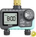 RAINPOINT Sprinkler Timer 2 Outlet, Water Timer for Garden Hose, Programmable Drip Irrigation for Yard Outdoor Watering, Rain Delay/Manual/Automatic (Brass, 1 pcs)