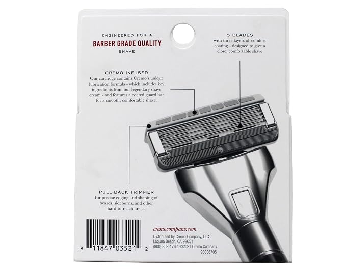 Cremo Astonishingly Superior Barber Grade Razor Refill Cartridges, 4 ct (Pack of 3)