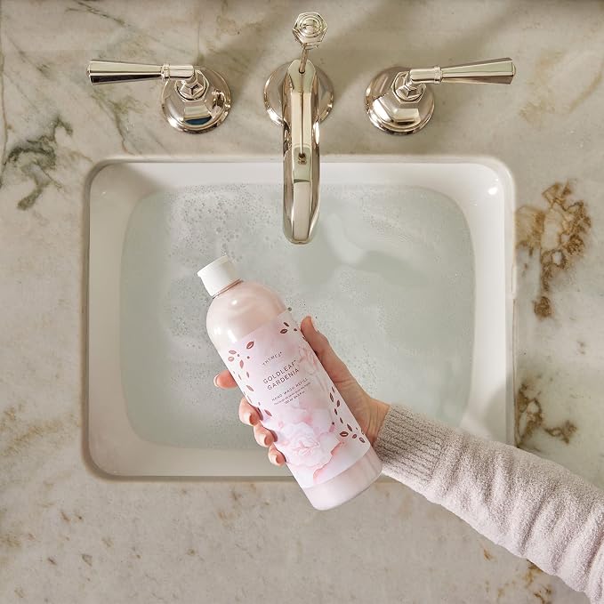Thymes Hand Wash Refill - Lightly Scented Liquid Hand Soap for Bathroom and Kitchen Refill - Moisturizing Formula with Natural Ingredients (Goldleaf Gardenia, 24.5 fl oz)