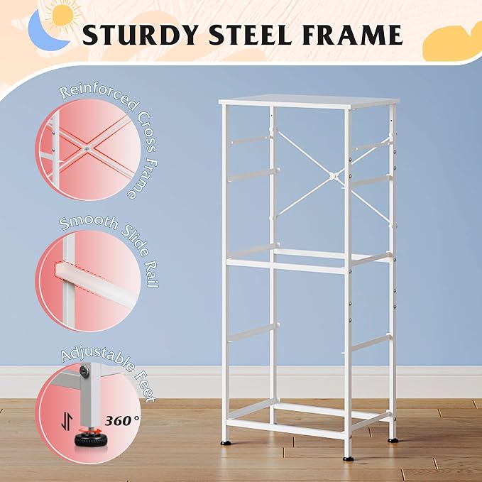 WLIVE Small Dresser Nightstand for Bedroom, 4 Drawers, A-Pink | 4 vertical fabric drawers, Space-saving tower, Bedroom or closet use, Chest of drawers, Dresser for small spaces