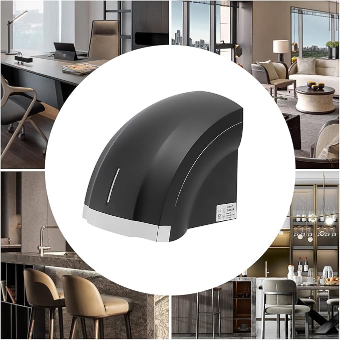 Commercial Electric Hand Dryer, 1800W Compact Automatic High-Speed Hand Dryer with Hot and Cold Air, Wall Mounted, Low Noise for Home Industry Bathroom Office Mall