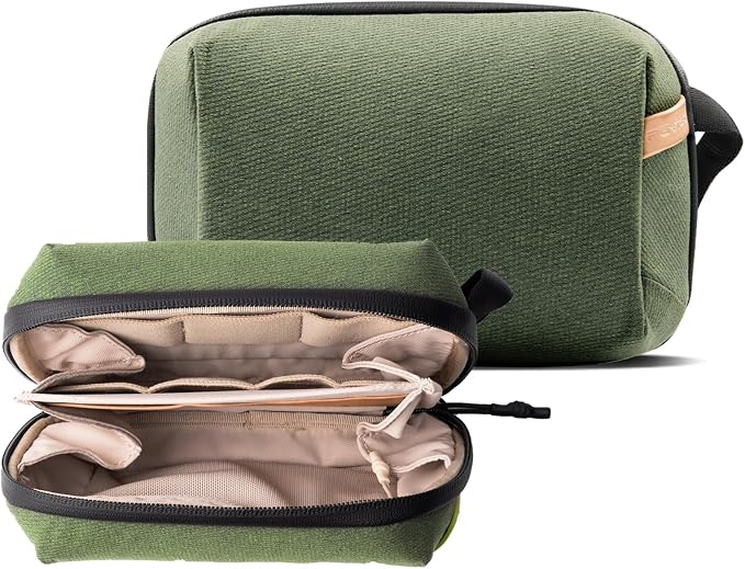 PGYTECH Mini Travel Tech Organizer, Waterproof Tech Bag, Electronics Accessories Organizer Carrying Case, Organizer Bag for Cables, Cord, Phone Batteries, Charger, Photography SD Card, Green