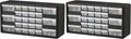 Akro-Mils 26-Drawer Plastic Drawer Storage Cabinet for Garage Organization, Bead Organizer, Building Bricks Storage, Teacher Toolbox, Makeup Organizer, 20-Inch W x 6-Inch D x 10-Inch H, 10126 Black