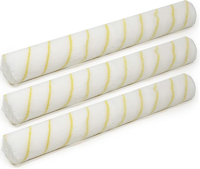 Allgala 18 Inch Shedless Lint Free Paint Roller Covers with End Caps for Wall Ceiling Floor with All Surfaces -3PK-TH10320