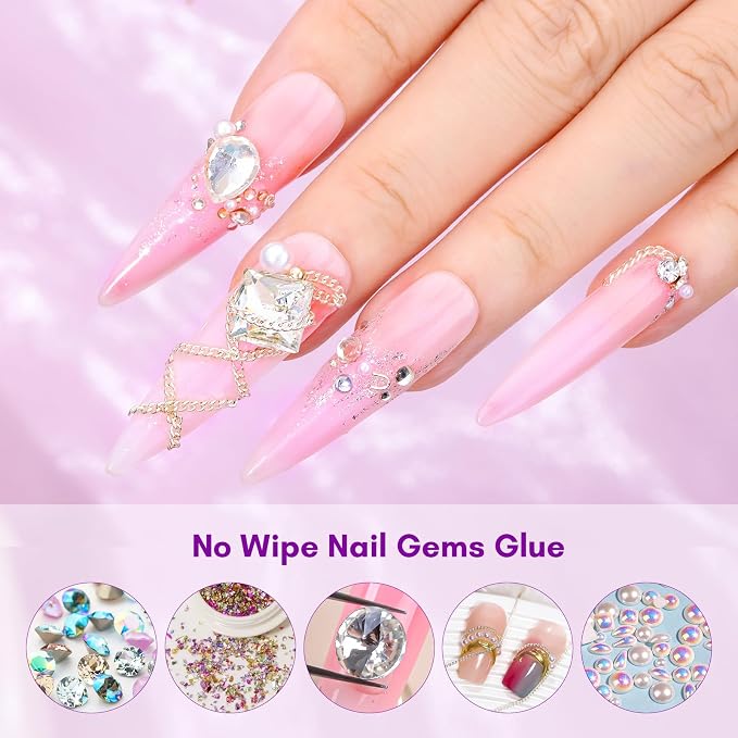 Makartt Rhinestone Glue for Nail: Super Strong UV Gel 12-Pack 30ml | 30-Day Hold, UV/LED Cured, Large Charms, Flatback Rhinestones, Small Beads and Pearls, 3D Sculpting, DIY and Salon Use