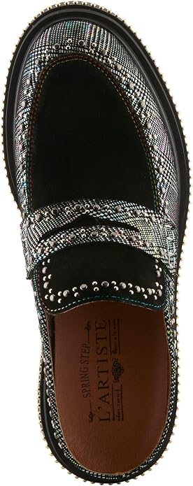 Spring Step L'Artiste Women's Clogona | Leather and suede upper with studded trim, slide-on closure, microsuede lining and insole, and polyurethane outsole