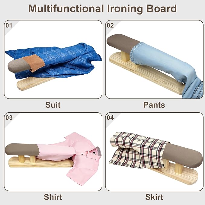 Sleeve Ironing Board for Sewing, Padded Chest & Sleeve Tailor Ironing Stool with Wooden Base, Sleeve Pressing Board for Household Tools, Tailor Dress Forms, Sewing and Tailoring Studio, Gray
