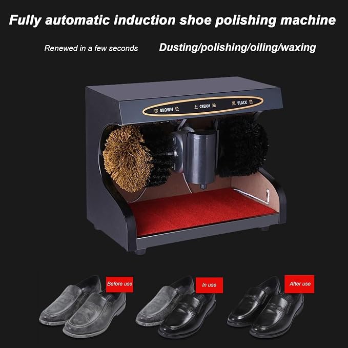 Automatic Shoe Shiner, Induction Electric Shoe Polishing Machine for Entrance Hall and Home Use, Ideal for Quick and Easy Shoe Care