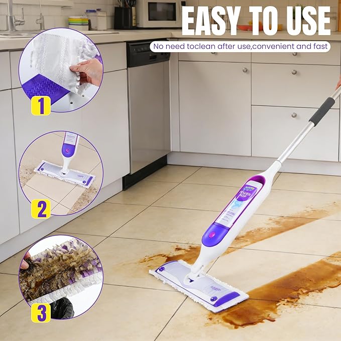 24 Pcs Power Mop Refills Pad, 5X Cleaning Multi-Surface Replacement for Swiffer Power Mop, Wet Pads Refill for Wood Floors & More, Compatible with Swiffer PowerMop Pads & Mopping Refills