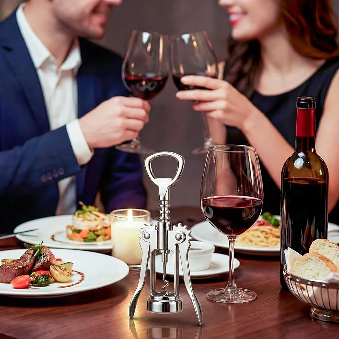 Hushee 10 Pcs Wine Bottle Opener, Zinc Alloy Wing Corkscrew Heavy Duty, Multifunctional Wine Corkscrew for Kitchen, Restaurant, Bar, Waiters, Ideal for Wedding Shower Party Favors, Event Gifts