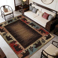 Bear Cabin Native Area Rug for Living Room Village American Style Large Carpet for Office Luxury Patchwork Bear Rugs Floor Mat 6'x9'