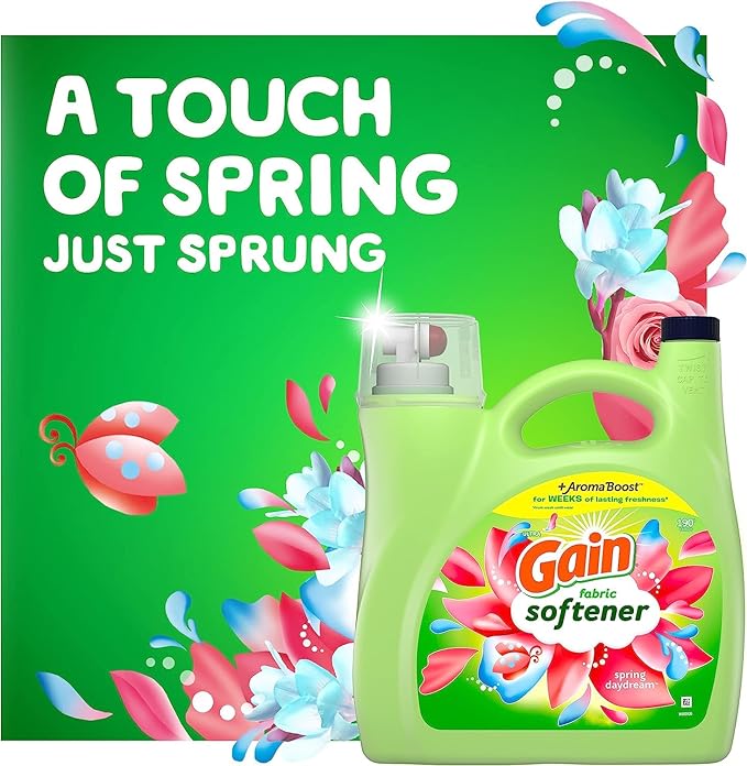 Gain Laundry Fabric Softener Liquid, Spring Daydream, 164 Fl Oz, 190 Loads